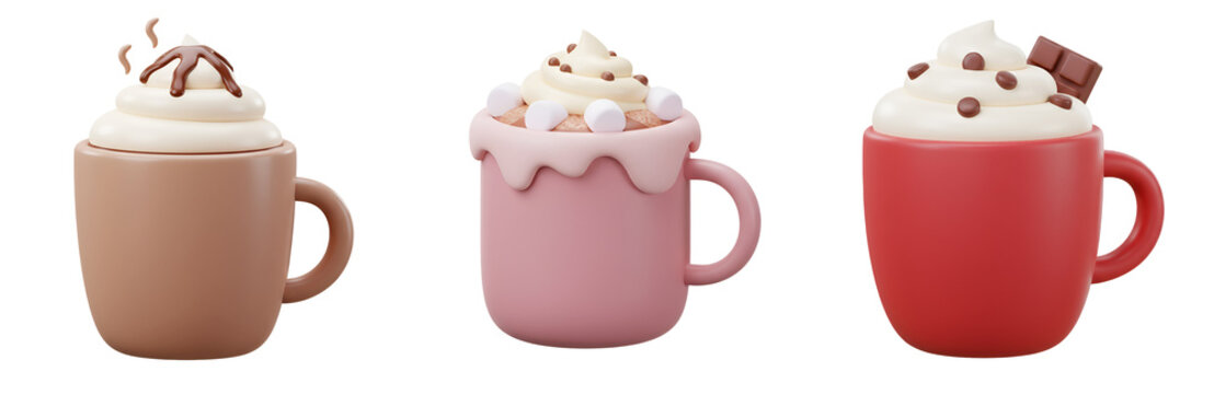 Indulge in decadent hot chocolate creations with creamy toppings and sweet delights with transparent background