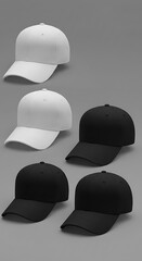 Monochrome Headwear: Subtle Shadows