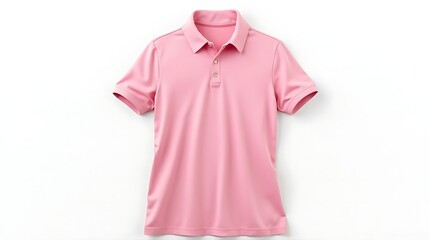 Pink Polo Shirt Isolated on White Background for Fashion and Apparel