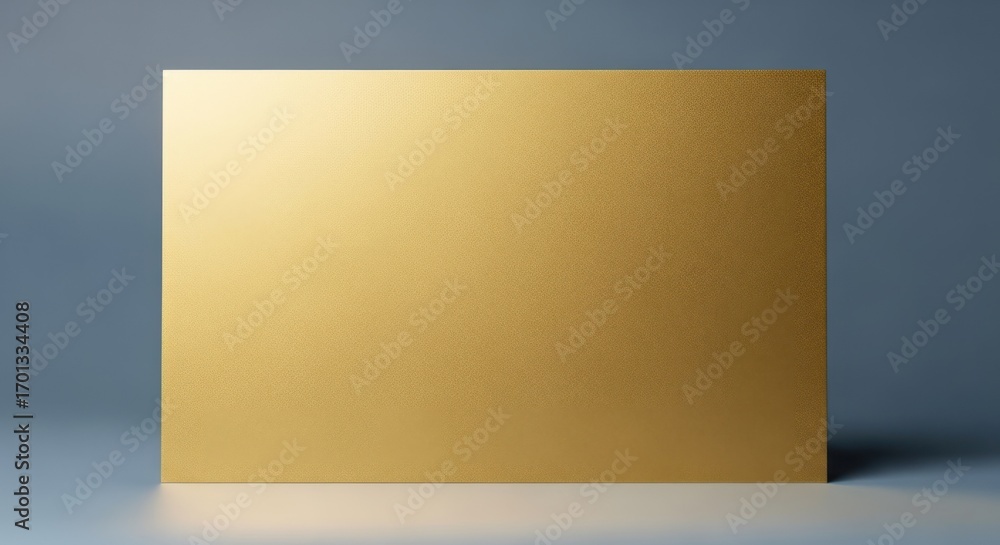 Poster matte gold rectangle with soft light gradient over gradient blue background