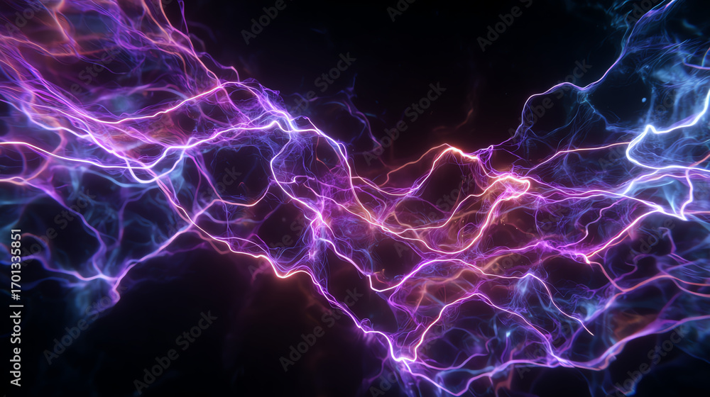 Poster dynamic abstract light trails in vibrant colors create a stunning visual of energy and movement agai