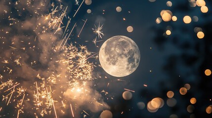 Japanese sparklers, moon