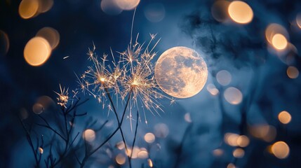 Japanese sparklers, moon
