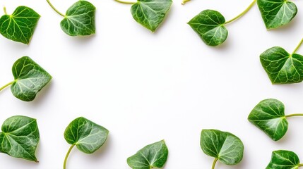 Transparent pastel leaves in shimmering texture forming oval shaped abstract frame on white background creating delicate dreamy design for light, magical, fairytale or ethereal themed visual use.