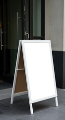 Blank A-frame Signboard, White, Outdoor