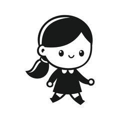Vector Silhouette of Girl Character