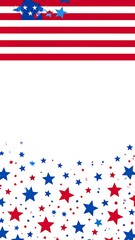Patriotic stars, stripes, banner; July 4th; celebration