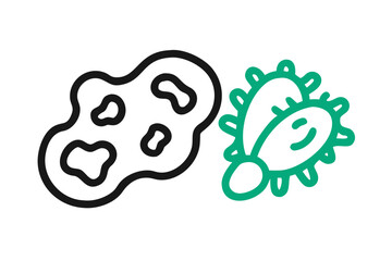 Abstract illustration of bacteria and virus