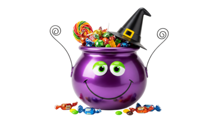 Halloween candy cauldron witch hat trick or treat sweets treats