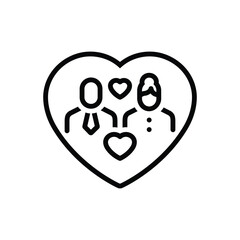 Black line icon for paternal love