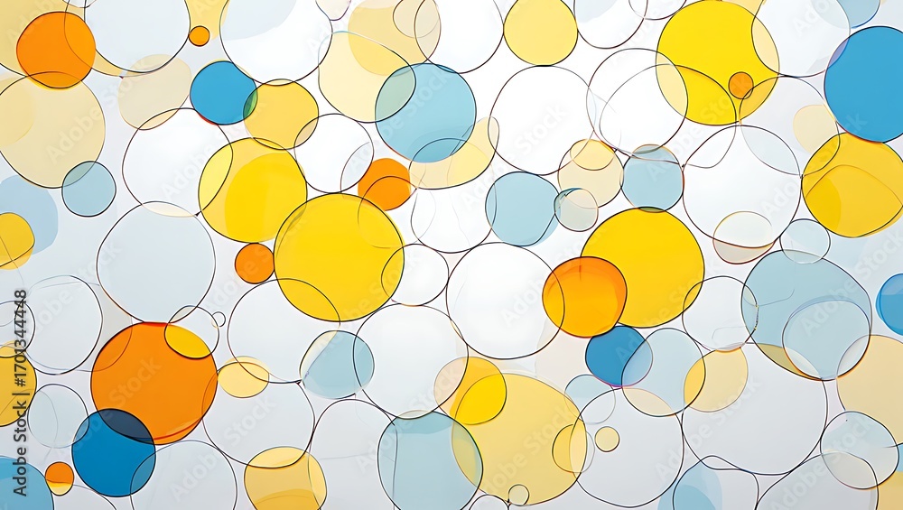 Poster modern abstract circle pattern with vibrant colors on white background