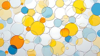 Modern Abstract Circle Pattern with Vibrant Colors on White Background