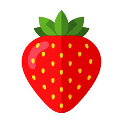 Fototapeta premium A vibrant, stylized illustration of a single, ripe strawberry.