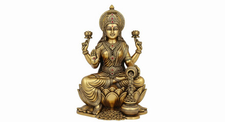 beautifully decorated goddess Lakshmi idol at home on diwali festival