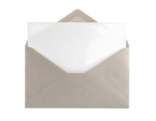 Closed envelope with transparent background