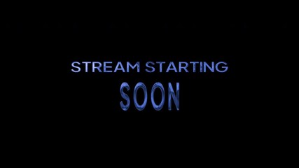 Stream starting soon in a dark blue color. Ideal for live streaming announcements and promotions on social media platforms.