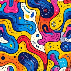 Vibrant abstract pattern with flowing shapes