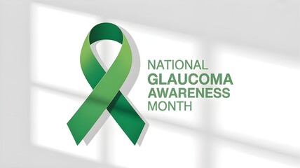 January is Glaucoma Awareness Month. Vector illustration with green ribbon