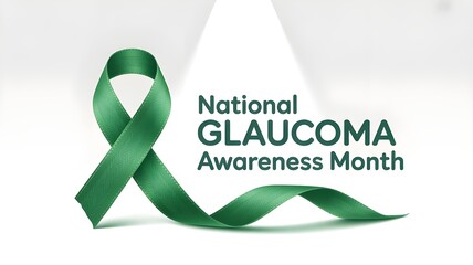 January is Glaucoma Awareness Month. Vector illustration with green ribbon