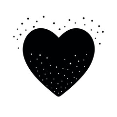 Cute glowing heart particles floating in dreamy romantic style Vector illustration