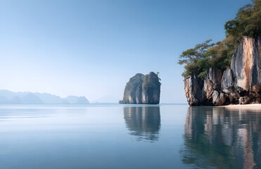 Stunning view of james bond island in phuket, thailand
