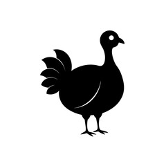 Fototapeta premium Silhouette of a standing turkey illustration on transparent background