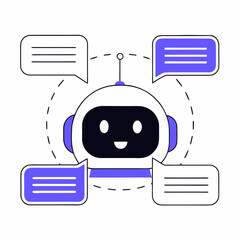 Modern ai robot and chatbot communication icon sign