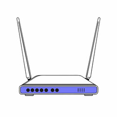 Modern wi fi router icon with radiating signal waves
