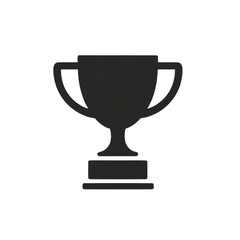 Simple black trophy icon, representing achievement, success, and victory in competitions.