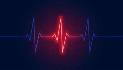glowing red medic heartbeat pulse line background