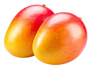  Pair of ripe mangoes isolated on transparent background PNG