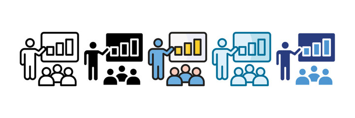 Training Session Icon Set Multiple Style Collection