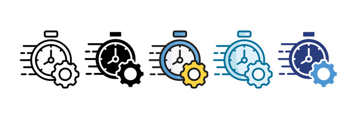 Time Management Icon Set Multiple Style Collection