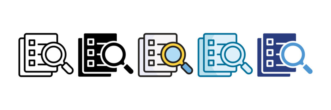 Case Study Icon Set Multiple Style Collection