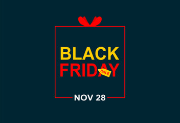 28 November Black Friday Special Offer in Gift Box – Holiday Sale Background