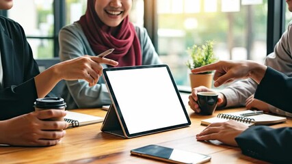 Teamwork with Coffee in a Modern Office. Productive Business Meeting Fueled by Fresh Coffee. International Coffee Day