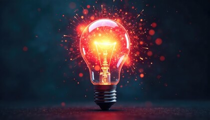 Colorful Lightbulb Explosion Vibrant Sparks of Innovation and Creative Breakthrough