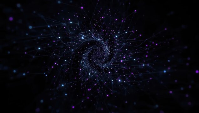 Black swirling vortex with intricate tendrils - Powered by Adobe