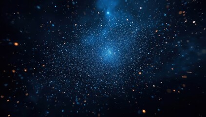 Obraz premium Dark Blue Abyssal Space with Glowing Elements 2