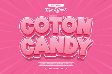 3d pink cotton candy editable text effect