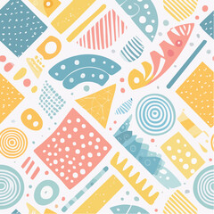 Abstract shapes swirls seamless pattern design
4