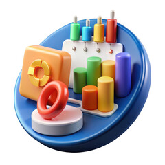 Obraz premium Data analysis chart isolated on transparent background