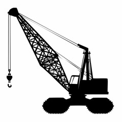 Silhouette Vector of Heavy Duty Crane