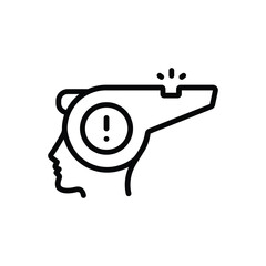 Black line icon for whistleblower protection
