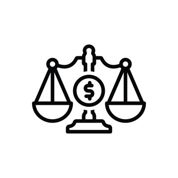 Black line icon for ethical values