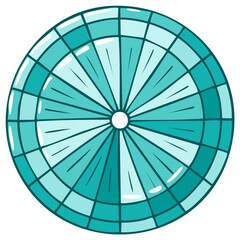 Obraz premium Teal geometric umbrella with radiating pattern and square segments in stylized vector format