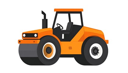 Orange road roller illustration