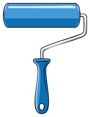 Bright Blue Paint Roller Tool with Metal Frame and Handle for Home Improvement