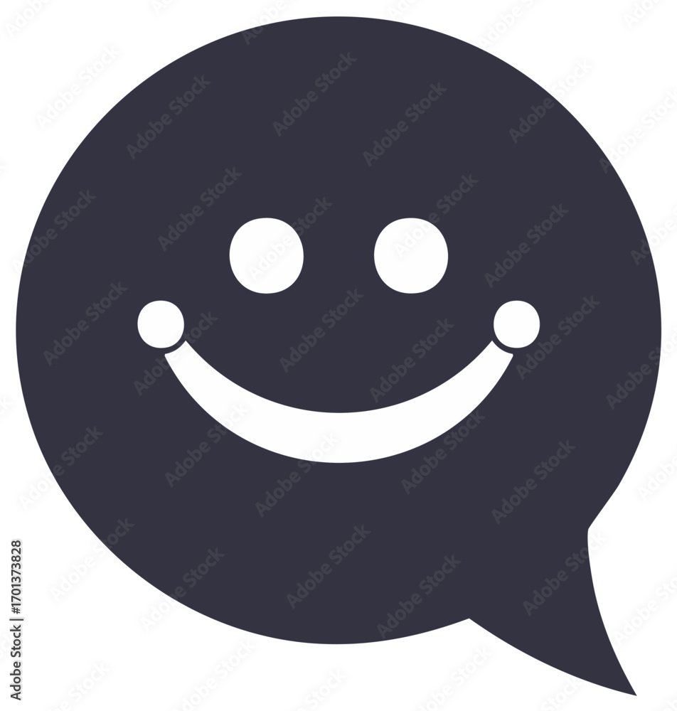 Poster smiling speech bubble icon representing communication and positive feedback concept