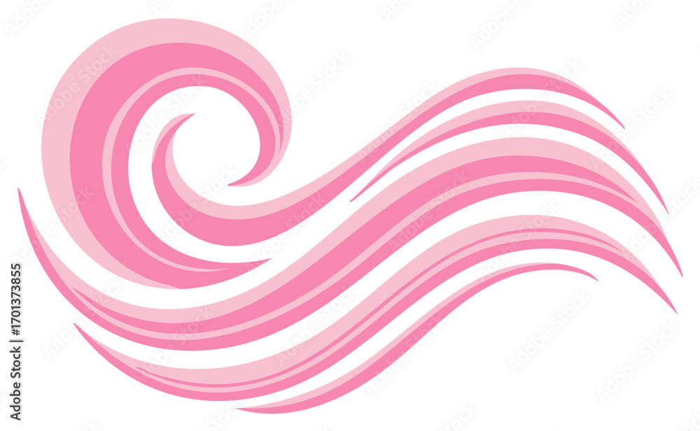 Poster Abstract flowing pink swirl design element for creative graphic compositions